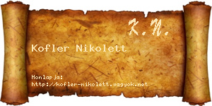 Kofler Nikolett névjegykártya